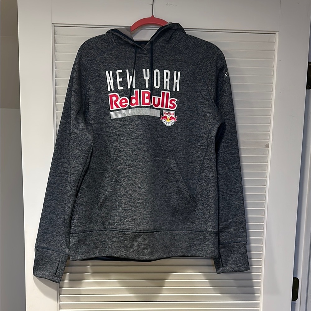 adidas Gray Pullover Hoodie with New York Red Bulls Branding
